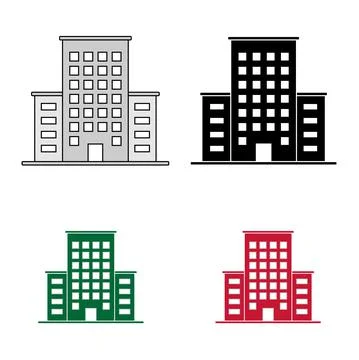Isolated building icon set vector. Ilustración de archivo
