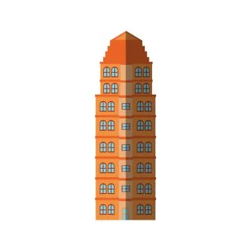 Isolated building tower design Ilustración de archivo