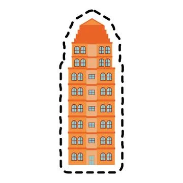 Isolated building tower design Ilustración de archivo