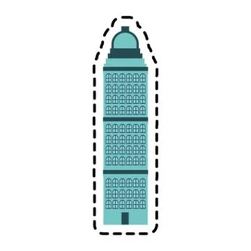 Isolated building tower design Ilustración de archivo