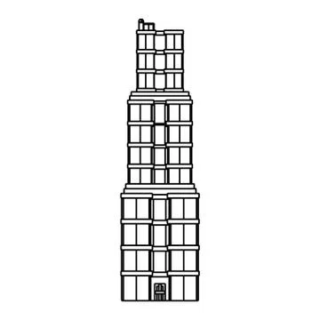 Isolated building tower design Ilustración de archivo