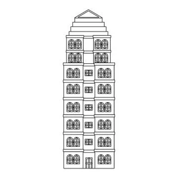 Isolated building tower design Ilustración de archivo