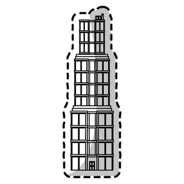 Isolated building tower design Ilustración de archivo