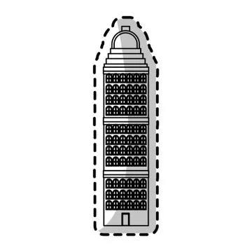 Isolated building tower design Ilustración de archivo