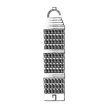 Isolated building tower design Ilustración de archivo