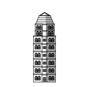 Isolated building tower design Ilustración de archivo