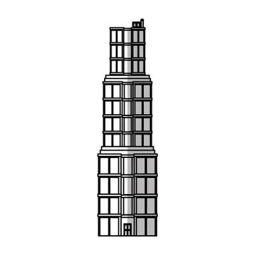 Isolated building tower design Ilustración de archivo
