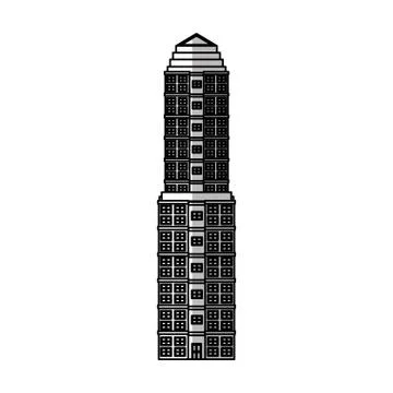 Isolated building tower design Ilustración de archivo