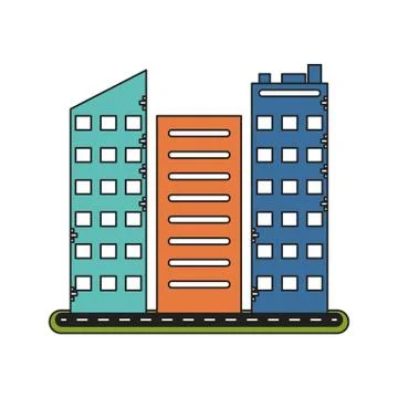 Isolated building with windows design Ilustración de archivo