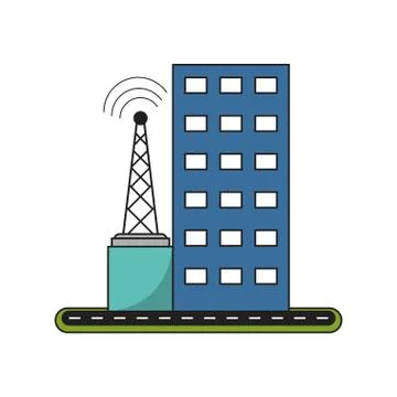 Isolated building with windows design Ilustración de archivo