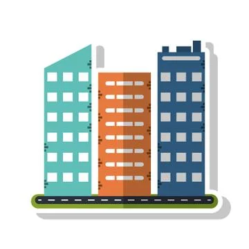Isolated building with windows design Ilustración de archivo