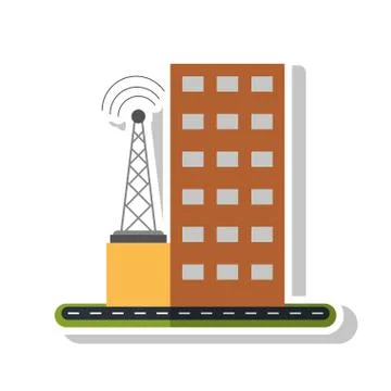 Isolated building with windows design Ilustración de archivo