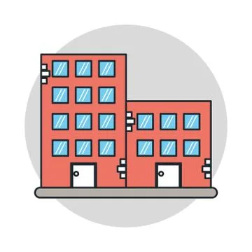 Isolated building with windows design Ilustración de archivo