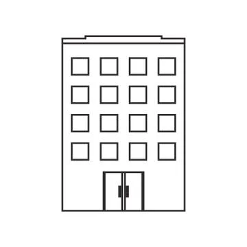 Isolated building with windows design Ilustración de archivo