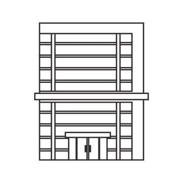 Isolated building with windows design Ilustración de archivo