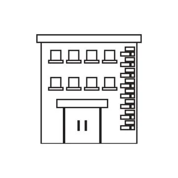 Isolated building with windows design Ilustración de archivo