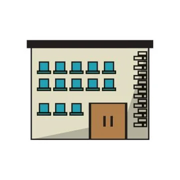 Isolated building with windows design Ilustración de archivo