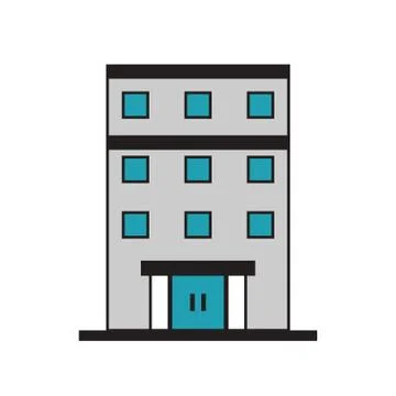 Isolated building with windows design Ilustración de archivo