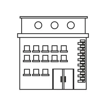 Isolated building with windows design Ilustración de archivo