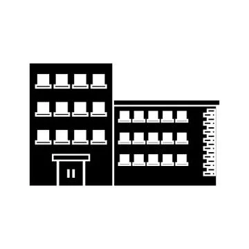 Isolated building with windows design Ilustración de archivo