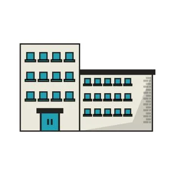 Isolated building with windows design Ilustración de archivo