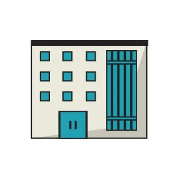 Isolated building with windows design Ilustración de archivo