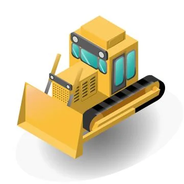 Isolated bulldozer Stock Illustration