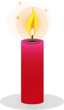 Isolated burning candles on white background Stock Illustration