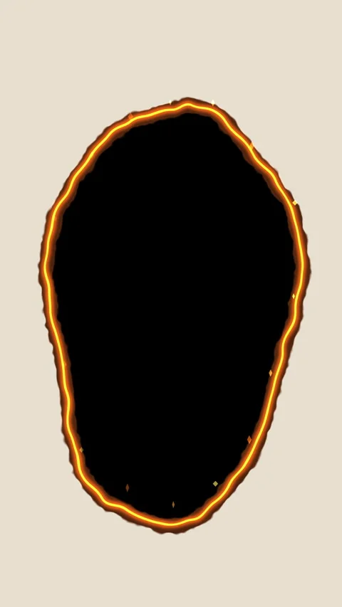 Isolated burning hole animation with fire edge pattern, glowing texture Stock Footage 347945018