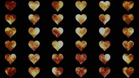 Isolated burning rotating hearts background. Geometrical animation, ornaments Stock-Footage 147102246