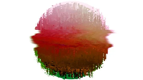 Isolated Burnt color round shape on white background Pixels interferences LOO Stockbeeldmateriaal 118200495