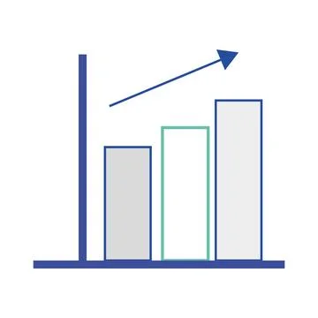 Isolated business growing graph icon Vector Stock Illustration