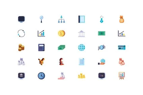 Isolated business icon set vector design Stock Illustration