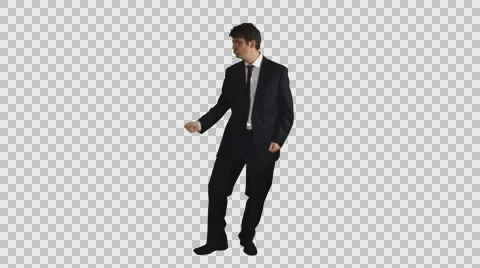 Isolated  Business Man Alpha Dancing2 Stock Footage 67534788