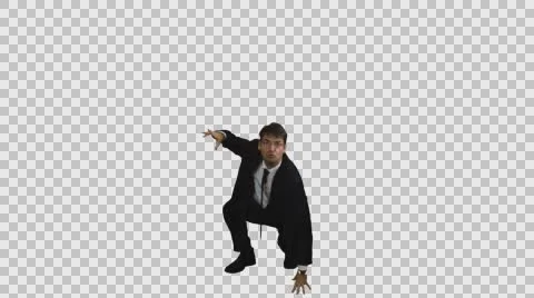 Isolated  Business Man Alpha falling to the ground Stock Footage 67537593
