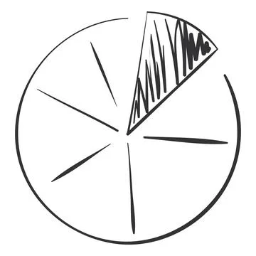 Isolated business pie chart graph sketch Vector イラスト素材
