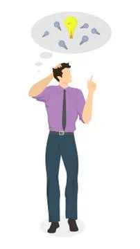Isolated businessman thinking. Stock Illustration