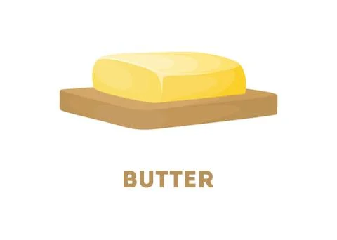 Isolated butter on board. Illustrazione stock