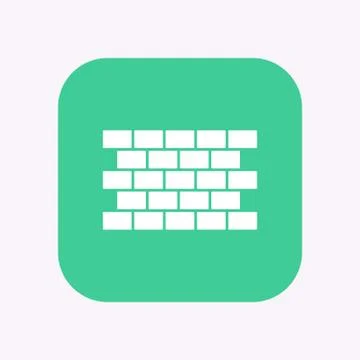 Isolated button with  a brick wall Illustrazione stock