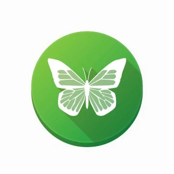 Isolated button with a butterfly Stock Illustration
