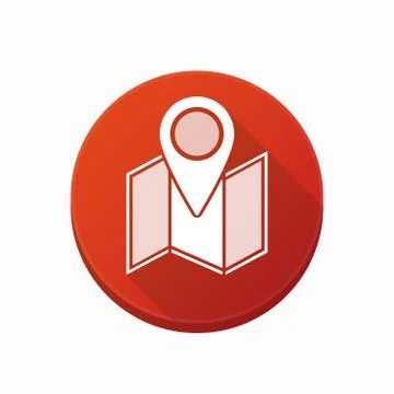 Isolated button with a map Stock Illustration