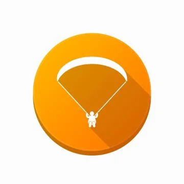 Isolated button with a paraglider Stockillustratie