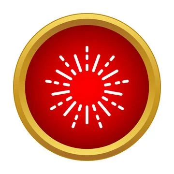 Isolated button representing a fireworks explosion or sunburst Stock Illustration