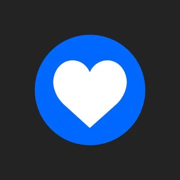 Isolated Like Button. White Heart on Blue Rounded Background. UI Icon Template Stock Illustration