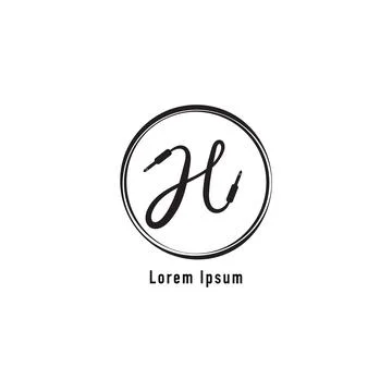 An isolated cable jack audio logo concept. Letter H uppercase alphabet logo.. Ilustración de archivo