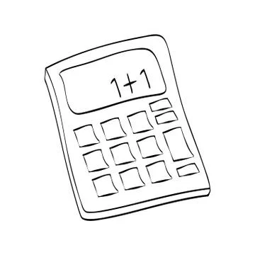 Isolated Calculator draw Illustrazione stock
