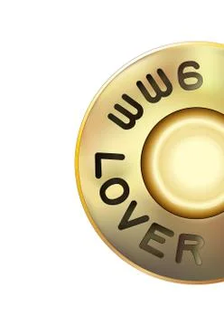 Isolated caliber of weapon bullets icon. Saint Valentine shot bullets. Stock Illustration