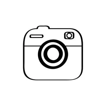 Isolated camera icon on a white background Illustrazione stock