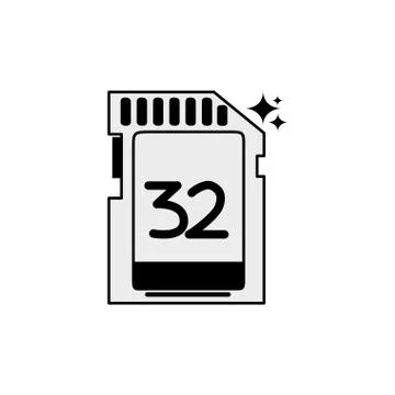 Isolated camera memory card icon line design Stock Illustration