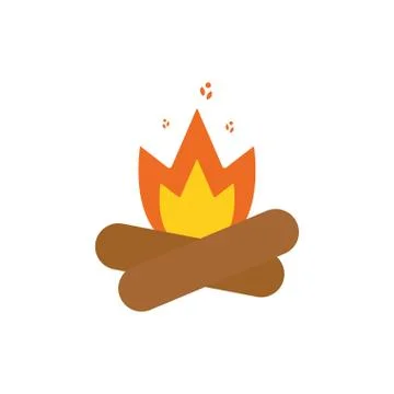 Isolated camp fire flat vector design Stock Illustration